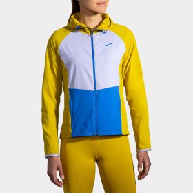 Brooks Canopy Jacket Women's Running Apparel Golden Hour/Violet Dash, Size XL