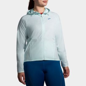 Brooks Canopy Jacket Women's Running Apparel Ice Blue, Size Small