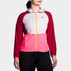 Brooks Canopy Jacket Women's Running Apparel Razzmatazz/Quartz/Hyper Pink, Size Small