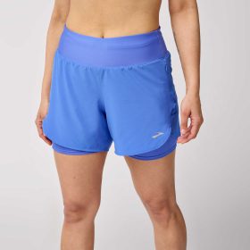 Brooks Chaser 5" 2-in-1 Short 2.0 Women's Running Apparel Bluebell, Size XS