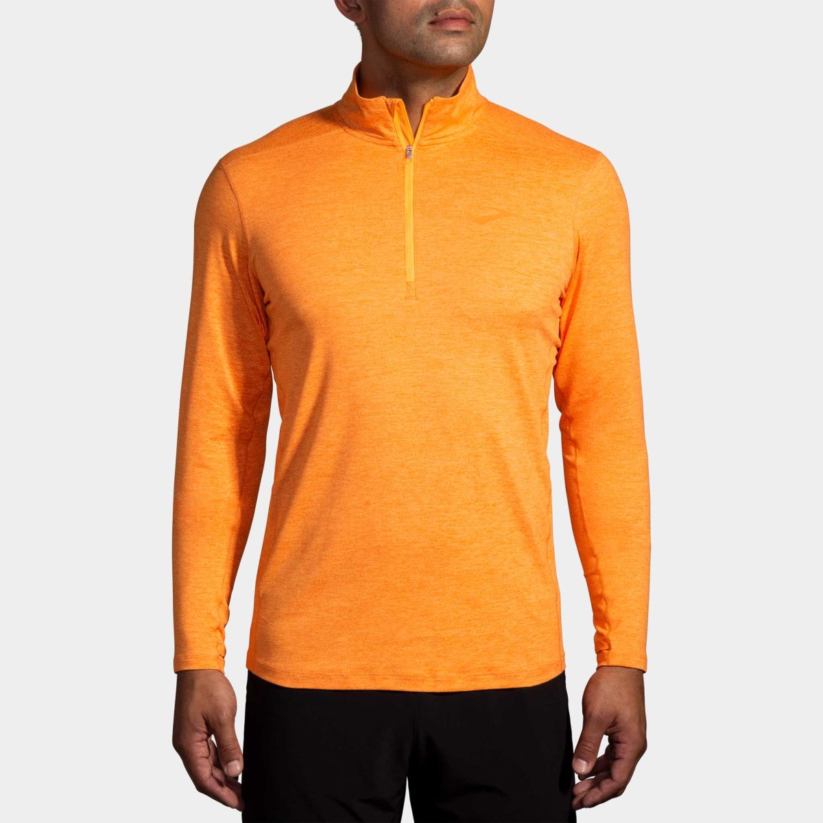 Brooks Dash 1/2 Zip 2.0 Men's Running Apparel Heather Orange Pop, Size Small