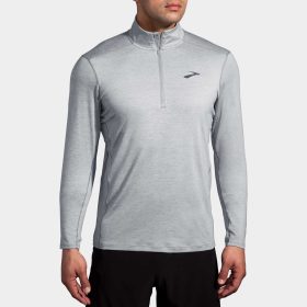 Brooks Dash 1/2 Zip 2.0 Men's Running Apparel Heather Stone, Size XL