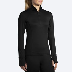 Brooks Dash 1/2 Zip 2.0 Women's Running Apparel Black, Size Large