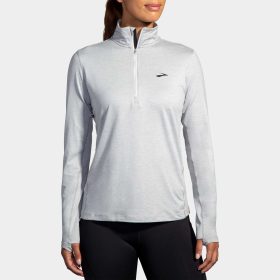 Brooks Dash 1/2 Zip 2.0 Women's Running Apparel Heather Ash, Size XL