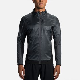 Brooks Fusion Hybrid Jacket Men's Running Apparel Asphalt/Black, Size Small