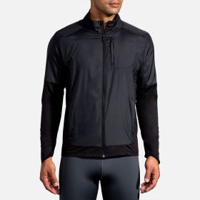 Brooks Fusion Hybrid Jacket Men's Running Apparel Black, Size XL