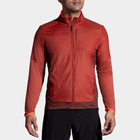 Brooks Fusion Hybrid Jacket Men's Running Apparel Copper/Run Raisin, Size XL