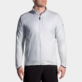 Brooks Fusion Hybrid Jacket Men's Running Apparel Stone, Size XL