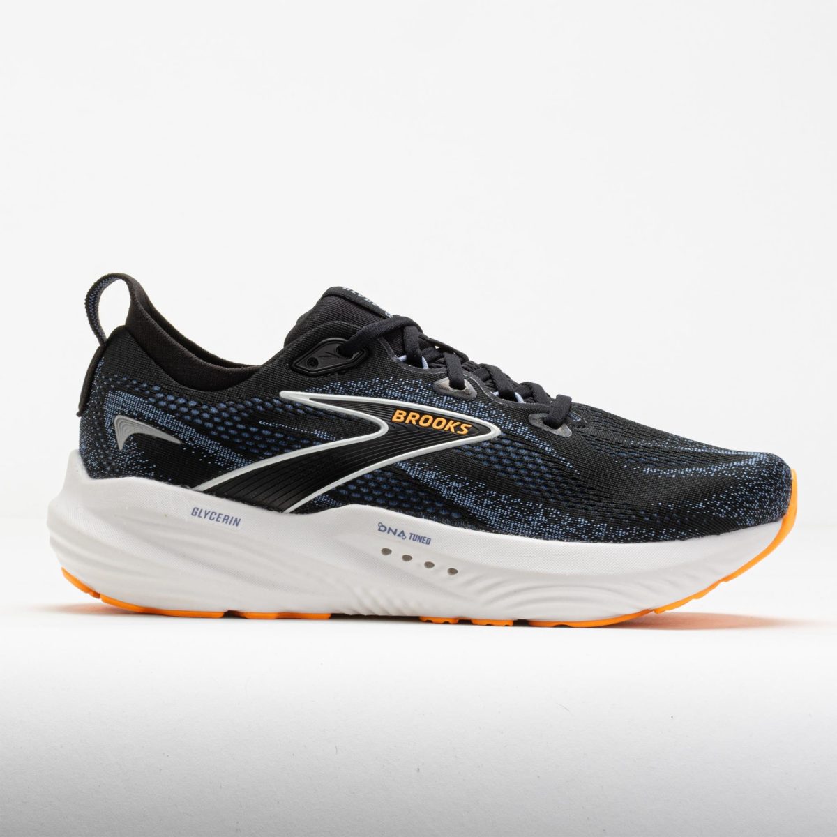 Brooks Glycerin 22 Men's Running Shoes Black/Country Blue/Orange Pop Size 11.5 Width EE - Wide
