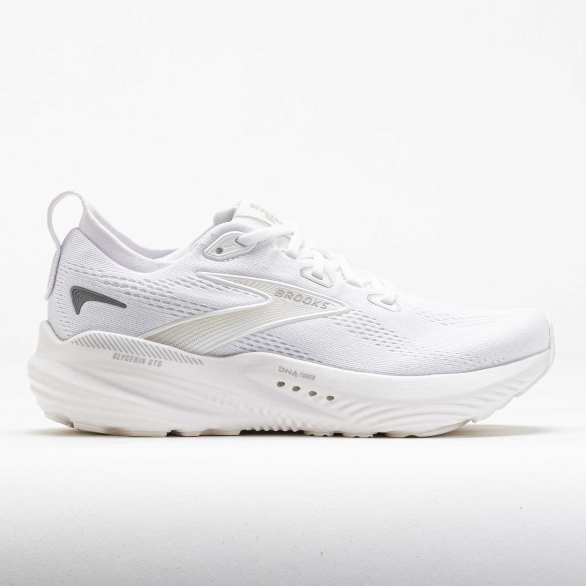Brooks Glycerin GTS 22 Women's Running Shoes White/White/Grey Size 9.5 Width D - Wide