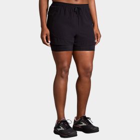 Brooks High Point 3" 2-in- Short Women's Running Apparel Black, Size XS