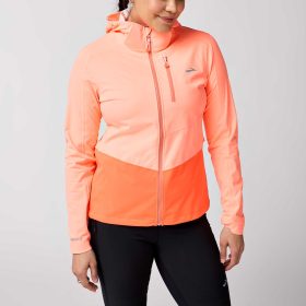 Brooks High Point Waterproof Jacket 2.0 Women's Running Apparel Neo Ember/Flame, Size Medium