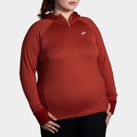 Brooks Notch Thermal Hoodie 2.0 Women's Running Apparel Copper, Size XL