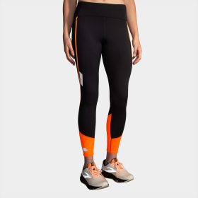 Brooks Run Visible Tight 2.0 Women's Running Apparel Black/Fluoro Flash, Size XL