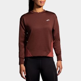 Brooks Run Within Sweatshirt Women's Running Apparel Run Raisin/Copper, Size XS