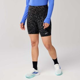 Brooks Spark 8" Short Tight Women's Running Apparel Obsidian Speedscape, Size Medium