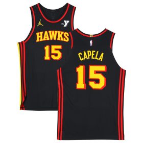 Clint Capela Atlanta Hawks Game-Used #15 Black Jordan Brand Jersey vs. Washington Wizards on November 15, 2024 - Size 52+4