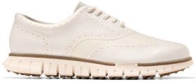 Cole Haan ZeroGrand Remastered No Sew Wingtip Golf Shoes - Ivory/Cinnabar/Gum - 10 - MEDIUM
