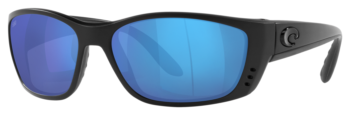 Costa Del Mar Fisch 580G Glass Polarized Sunglasses - Blackout/Blue Mirror - X-Large