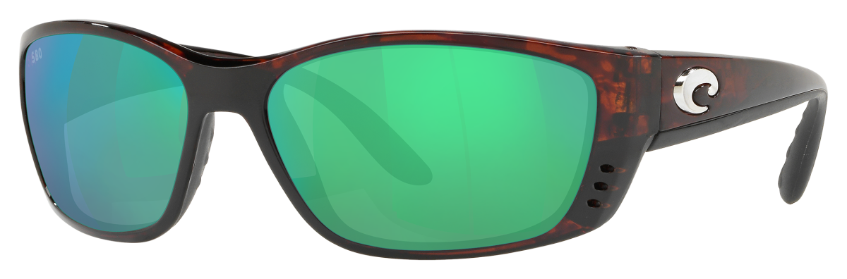 Costa Del Mar Fisch 580G Glass Polarized Sunglasses - Tortoise/Green Mirror - X-Large