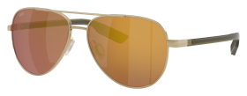 Costa Del Mar Peli 580G Glass Polarized Sunglasses - Brushed Gold/Olive/Gold Mirror