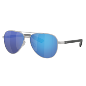 Costa Del Mar Peli 580G Glass Polarized Sunglasses - Brushed Silver/Blue Mirror