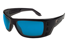 Costa Del Mar Permit 580G Glass Polarized Sunglasses - Matte Black/Blue Mirror - X-Large
