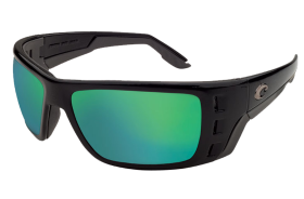 Costa Del Mar Permit 580G Glass Polarized Sunglasses - Matte Black/Green Mirror - X-Large