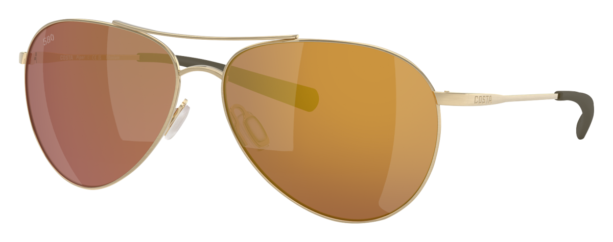 Costa Del Mar Piper 580G Glass Polarized Sunglasses for Ladies - Gold Mirror/Brushed Gold