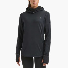 Diadora Warm Up Top Winter Protection Women's Running Apparel Black, Size XS