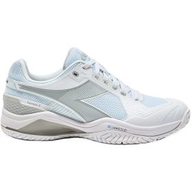 Diadora Women's Blushield Torneo 3 All Ground Tennis Shoes (White/Silver)