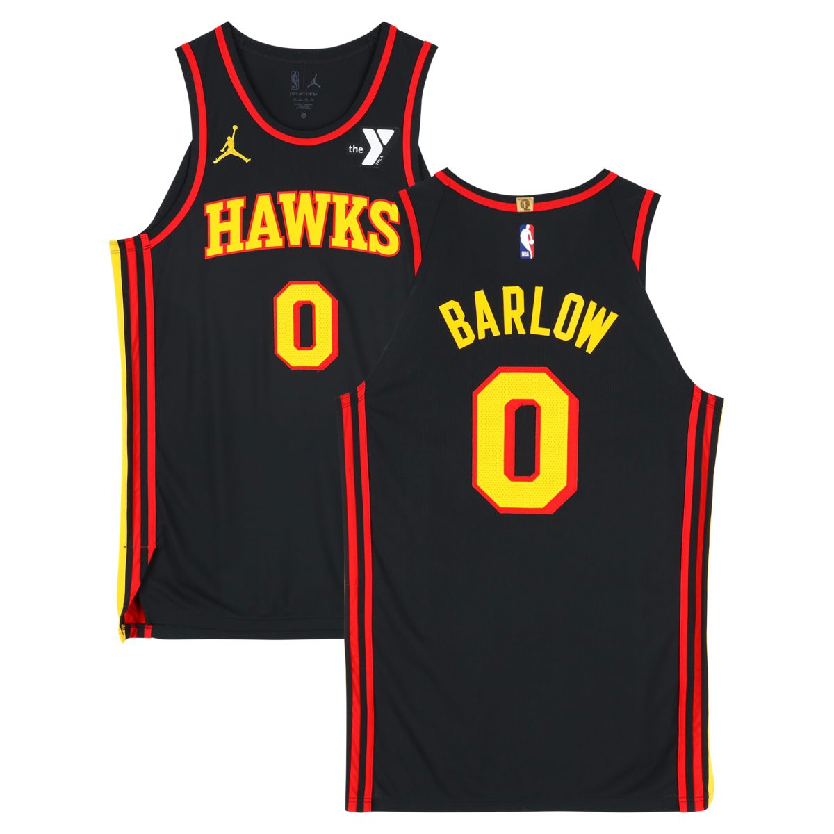 Dominick Barlow Atlanta Hawks Game-Used #0 Black Jordan Brand Jersey vs. Milwaukee Bucks on March 30, 2025 - Size 50+4