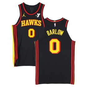 Dominick Barlow Atlanta Hawks Game-Used #0 Black Jordan Brand Jersey vs. New York Knicks on April 5, 2025 - Size 50+4