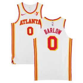 Dominick Barlow Atlanta Hawks Game-Used #0 White Nike Jersey vs. Orlando Magic on April 13, 2025 - Size 50+4