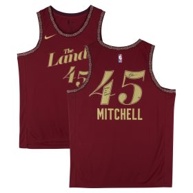 Donovan Mitchell Cleveland Cavaliers Autographed Nike Wine 2023-24 City Swingman Jersey with "Welcome to the Spiderverse" Inscription - Limited Edition #5/5