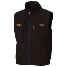 Drake Waterfowl Collegiate Windproof Layering Vest for Men - Louisiana State University/Black - M