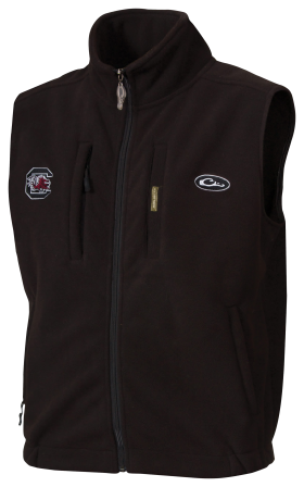 Drake Waterfowl Collegiate Windproof Layering Vest for Men - University of South Carolina/Black - M