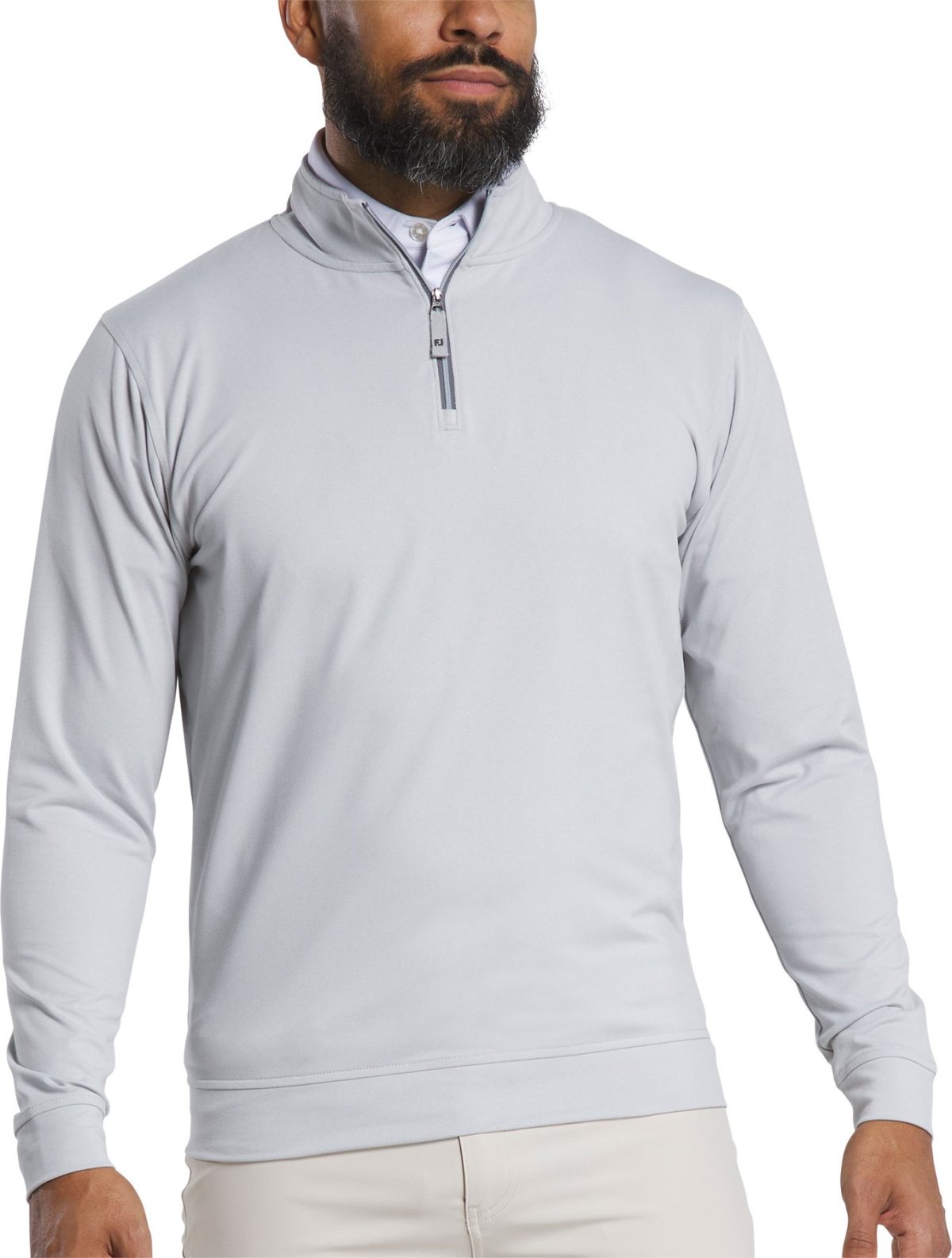 FootJoy Approach Quarter-Zip Men's Golf Pullover - Heather Grey - Grey, Size: Medium