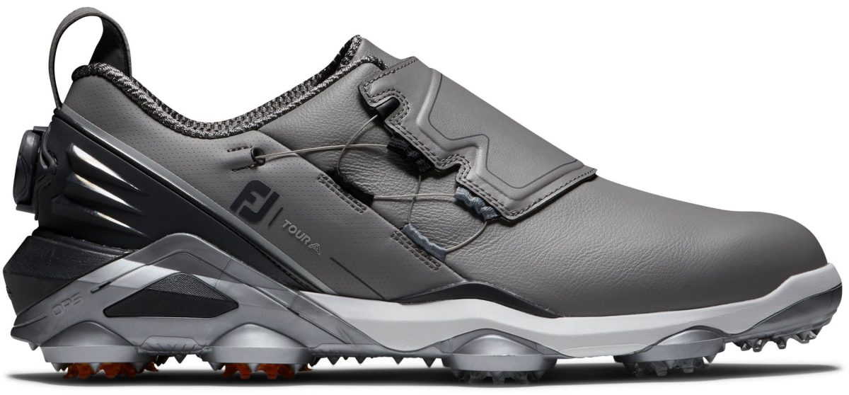 FootJoy Tour Alpha BOA Golf Shoes - Grey/Charcoal/Orange - 11.5 - M
