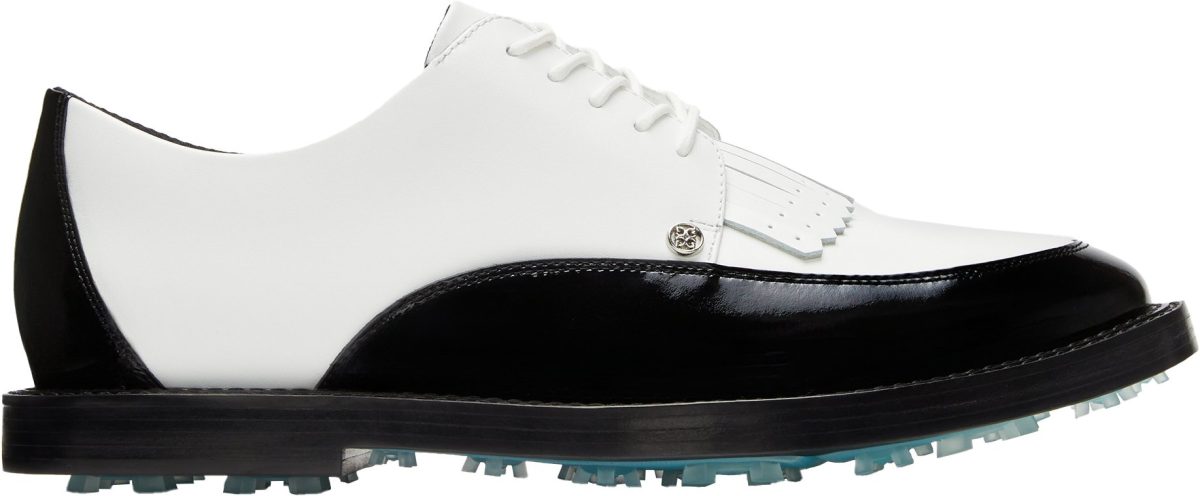 G/FORE Gallivanter Smooth Leather Kiltie Derby Golf Shoes - Snow/Onyx - 9 - MEDIUM