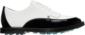 G/FORE Gallivanter Smooth Leather Kiltie Derby Golf Shoes - Snow/Onyx - 9 - MEDIUM