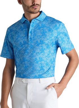 G/FORE Hydrangea Tech Jersey Men's Golf Polo - Blue, Size: XXL