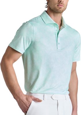 G/FORE Hydrangea Tech Jersey Men's Golf Polo - Green, Size: Large