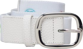 G/FORE Limited Release Embroidered Icon Leather Men's Golf Belt - White, Size: 32