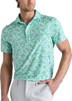 G/FORE Mapped Icon Camo Tech Jersey Men's Golf Polo 2024 - Green, Size: XXL