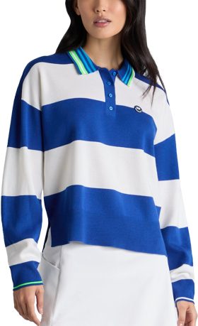 G/FORE Womens Happy G's Merino Wool Ruby Golf Sweater - Blue, Size: Medium