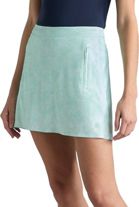 G/FORE Womens Hydrangea Print Tech Jersey A-Line Golf Skort - Green, Size: Large
