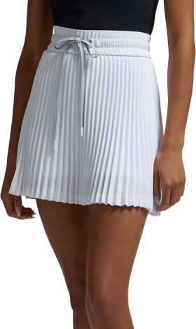 G/FORE Womens Micro-Pleat Ops High Waisted 15 Inch Golf Skort - White, Size: Large
