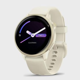 Garmin vivoactive 6 GPS Watches Lunar Gold with Bone Band