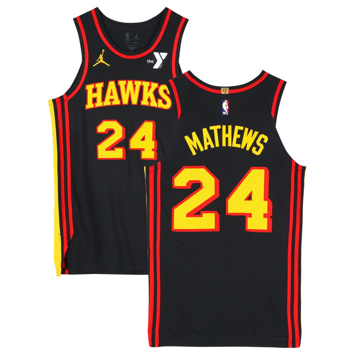 Garrison Mathews Atlanta Hawks Game-Used #24 Black Jordan Brand Jersey vs. Washington Wizards on November 15, 2024 - Size 46+4